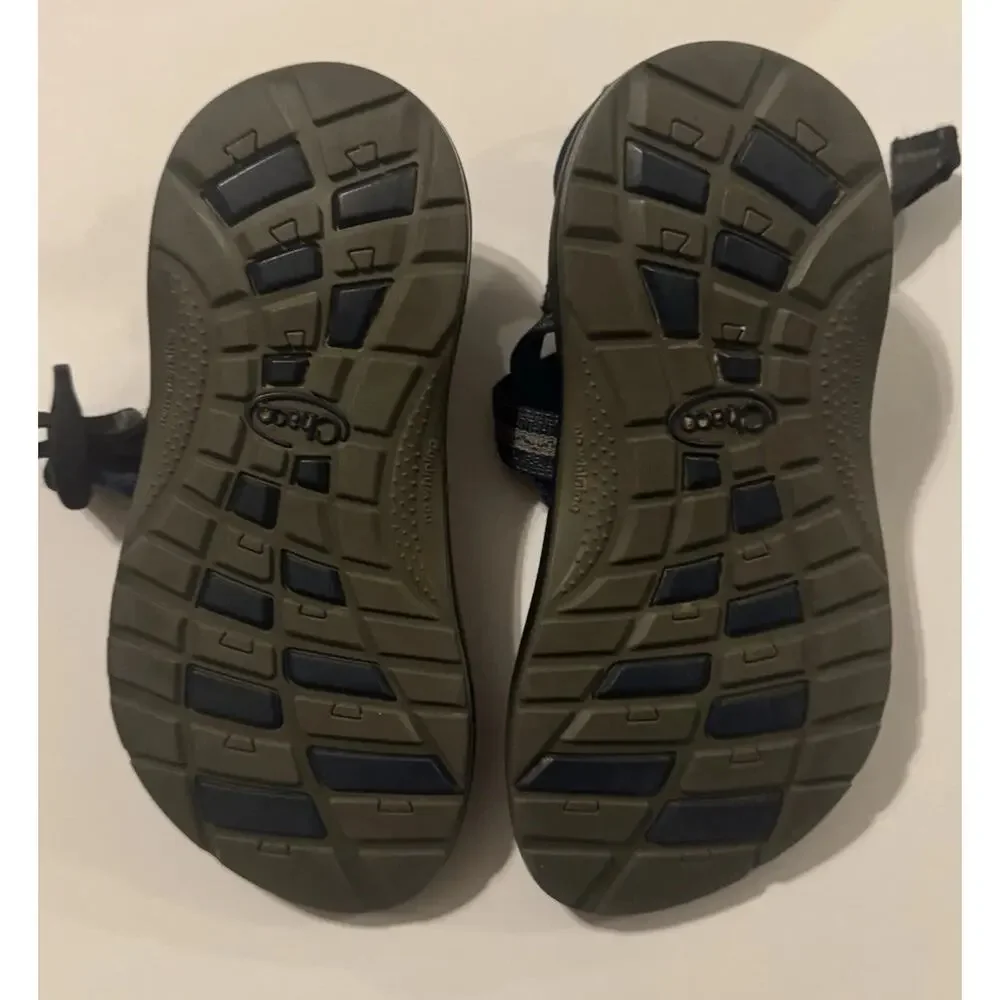 Chaco Kids Z/1 EcoTread Sandals Youth Size 2 Black Gray Adjustable Straps